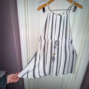 Fully lined halter gauze dress